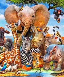 Wild Animal Safari Paint By Numbers