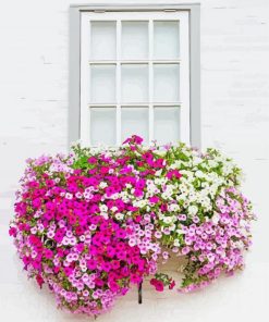 Window Flowers Painting Kit Paint By Numbers