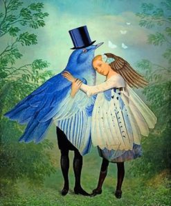 Blue Bird and Woman Paint By Numbers