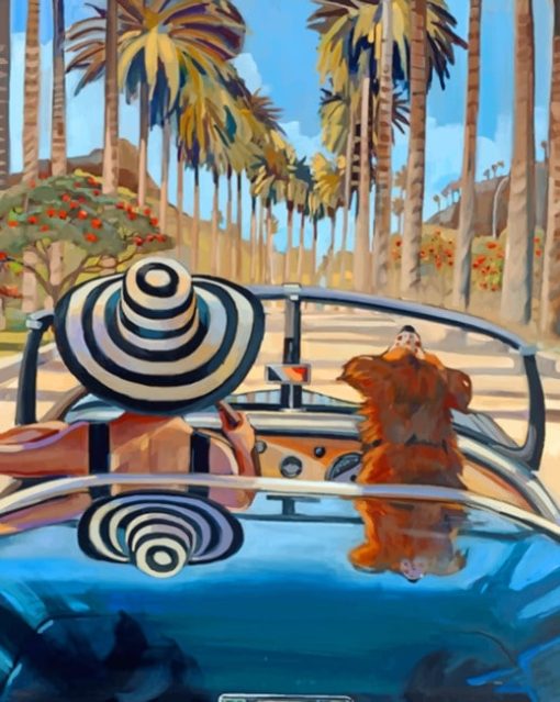 woman-enjoying-the-summer-with-her-brown-dog-paint-by-number