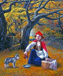 Red Riding Hood Wolf Paint By Numbers