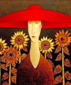 Aesthetic Sunflower Asian Woman Paint By Numbers