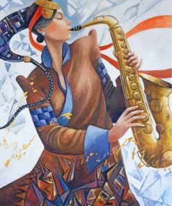 Woman Saxophone Musician Paint By Numbers