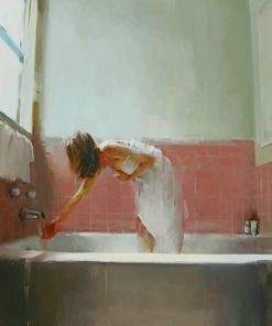 Vintage Bathroom Scene Paint By Numbers