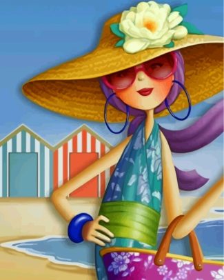 Woman Sunhat Paint By Numbers