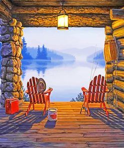 Serene Lakeside Cabin Paint By Numbers