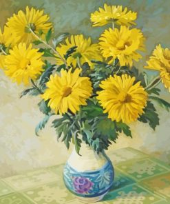 Chrysanthemum in Vase Paint By Numbers
