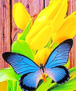 Yellow Tulip Butterfly Duo Paint By Numbers