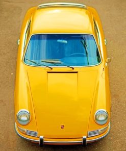 Yellow Porsche Vintage Car Paint By Numbers