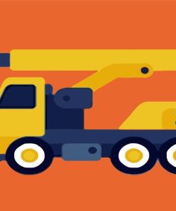 Easy Yellow Truck Engine Paint By Numbers