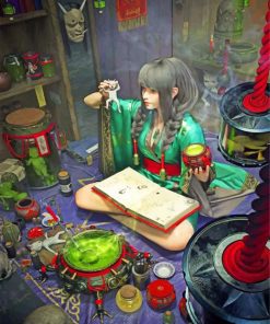 Young Asian Witch Paint By Numbers
